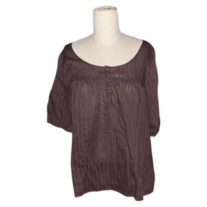 Wassaio Brown Semi-sheer Top